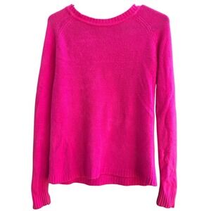 Forever 21 Hot Pink Knit Sweater Long Sleeve Casual Crew Neck Pullover Top